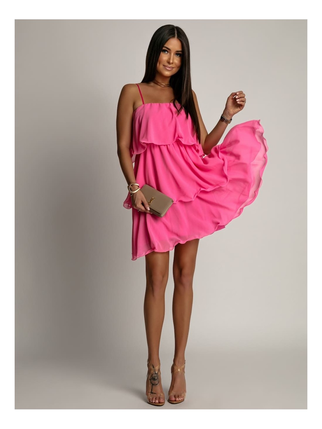  Summer dress with ruffles, pink 5062